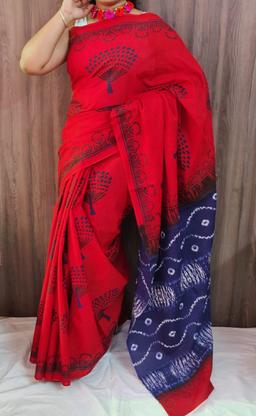 Pure Cotton MulMul Screen-Printed Saree